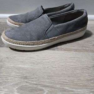 Clarks Marie Sail Espadrille Slip-On Women's 9 Loafers in Grey Suede